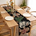 thumbnail image 3 of Black Christmas Table Runner 60 Inches Long Farmhouse Dress Scarves, Xmas Tree Gingerbread Snowman Winter Dining Tablerunner for Coffee Table/Kitchen Island/Party Décor, 13" x 60", 3 of 8
