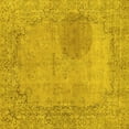 thumbnail image 1 of Ahgly Company Machine Washable Indoor Square Abstract Yellow Modern Area Rugs, 6' Square, 1 of 4