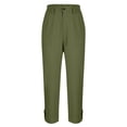 thumbnail image 6 of XAOFW Cargo Pants Women Solid Color Straight Leg Trousers High Waist Comfort Fit Work Pants With Side Pockets Trendy Bottom L, 6 of 6