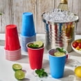 thumbnail image 5 of JOLLY CHEF 100 Pack 16 oz Disposable Plastic Cups, Red and Blue Party Plastic Cups for Parties, Picnics and BBQ, 5 of 7
