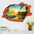 thumbnail image 1 of Adhesivos de pared 3D con vista al mar, pared de ladrillos rotos, 60 x 90 cm, PVC, 1 of 2