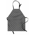 thumbnail image 1 of Geometric Rhombus Apron, Monochromatic Retro Repetition with Nested Retro Symmetry, Unisex Kitchen Bib with Adjustable Neck for Cooking Gardening, Adult Size, Charcoal Grey and White, by Ambesonne, 1 of 4