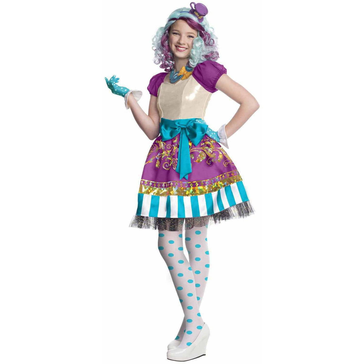 Child/'s Girls Cute Ever After High Madeline Hatter Dress Costume