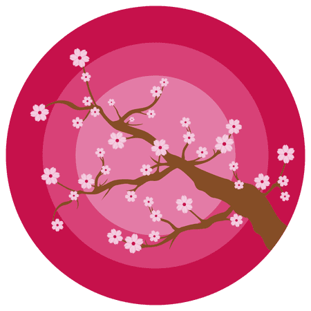 Multicolored Vinyl 28" x 28" Floral Art Cherry Blossom Tree Branches Bedroom Living Room Wall Decoration Sticker White Colored Flowers Design Removable Home Wall Decal