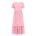 thumbnail image 3 of Choix Populaires, Robe Imprimée à Manches Courtes et Col Rond pour Femmes, Robe Imprimée à Manches Courtes et Col Rond Tendance, Idéale pour la Mode Estivale Décontractée, Touche Féminine/95 % Polyester+5 % Spandex, Rose, 3 of 7