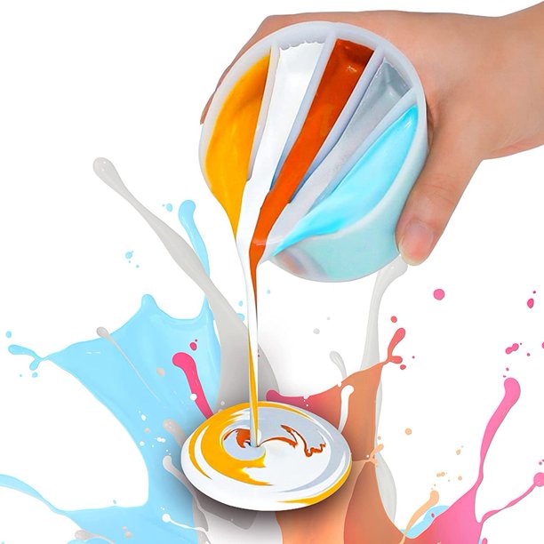 5 Chambers Split Cup for Paint Pouring for Fluid Art and Acrylic Paint