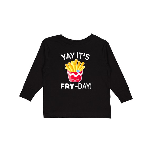 Inktastic Yay Its Fry Day with Cute French Fries Boys or Girls Long Sleeve Toddler T-Shirt