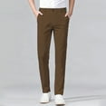thumbnail image 5 of PNTUTB Men's Solid Color Lightweight Button Fly Zipper Business Casual Straight Leg Suit Pants with Pockets, 5 of 6