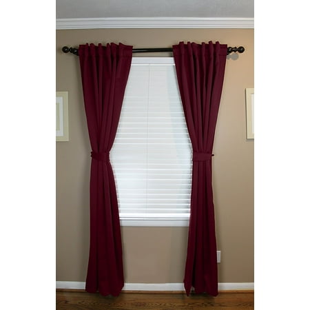 Blackout Curtain 2 Pack Set Burgundy Rod Pocket Back Tab 52 By