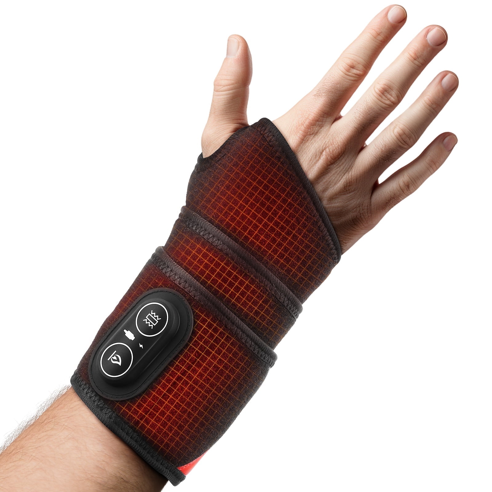Cordless Wrist Heating Pad, 2-in-1 Heating & Vibration Wrist Brace, Heat Wrap Pad with 3000mAh Rechargeable, Adjustable Heat Settings for Wrist Discomeopt Relief