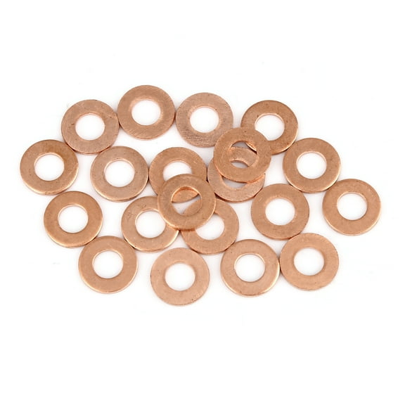 Copper Crush Washer Flat Sealing Gasket Ring Spacer for Car 7 x 15 x 1.5mm 20pcs
