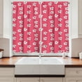 thumbnail image 2 of Ambesonne Pink and White Kitchen Curtains, Hibiscus and Pistils, 55"x45", Dark Coral and White, 2 of 3