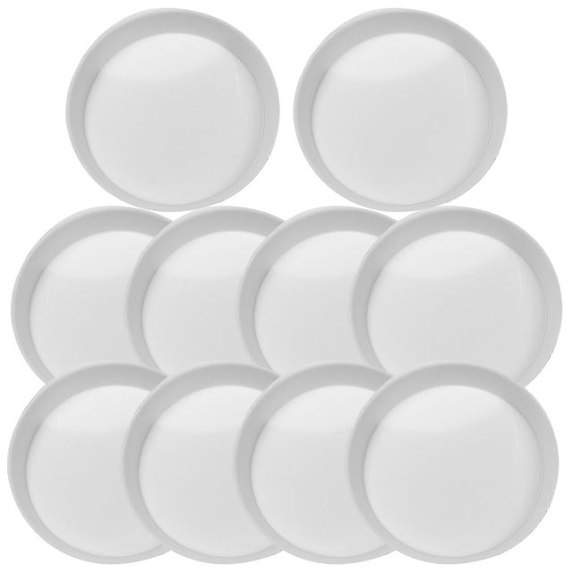 OULII 10pcs Round Sorting Tray for Beadwork Silver Plastic with Safety