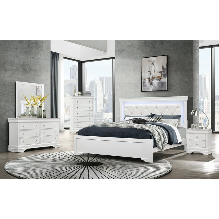 Global furniture usa pompei metallic bed led light online