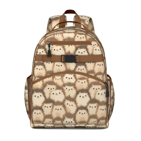 Hedgehog Pattern Backpack for School,Cute School Bag,Schoolbag with Adjustable Shoulder Straps & Padded Back,15.25"x11.5"x5.25"