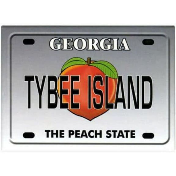 Tybee Island Georgia License Plate Fridge Collector's Souvenir Magnet 2.5 inches X 3.5 inches
