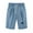 Blue, variant on Lovskoo 2024 Shorts for Women Solid Color Cotton Linen Trendy Printed Elastic Waist Pants Drawstring Shorts Black 2XL