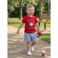thumbnail image 4 of BemeyourBBs Toddler Baby Boys Summer Outfits Baseball Embroidery Short Sleeves T-Shirt and Striped Shorts Set for 2 Piece Clothes Set, 4 of 9