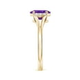 thumbnail image 3 of ANGARA Natural 1.15 Ct. Amethyst with Diamond Classic Ring in 14K Yellow Gold for Women (Ring Size: 3), 3 of 10