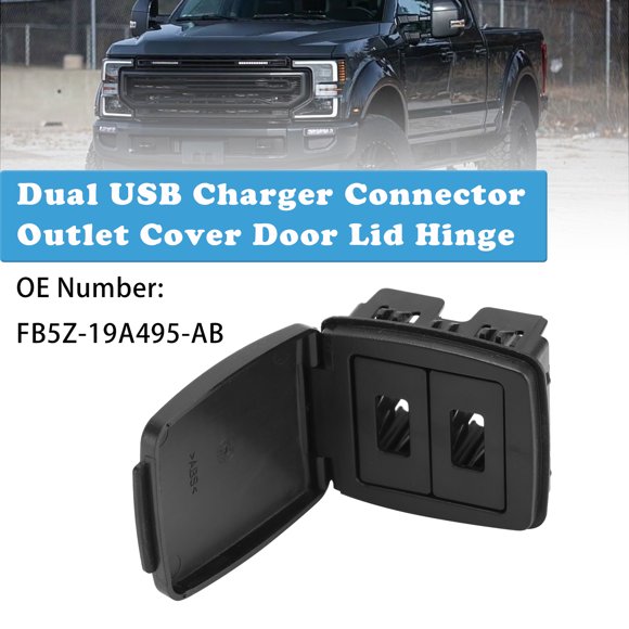 Dual USB Charger Connector Cover FB5Z-19A495-AB For F-Super Duty Navigator 16-21