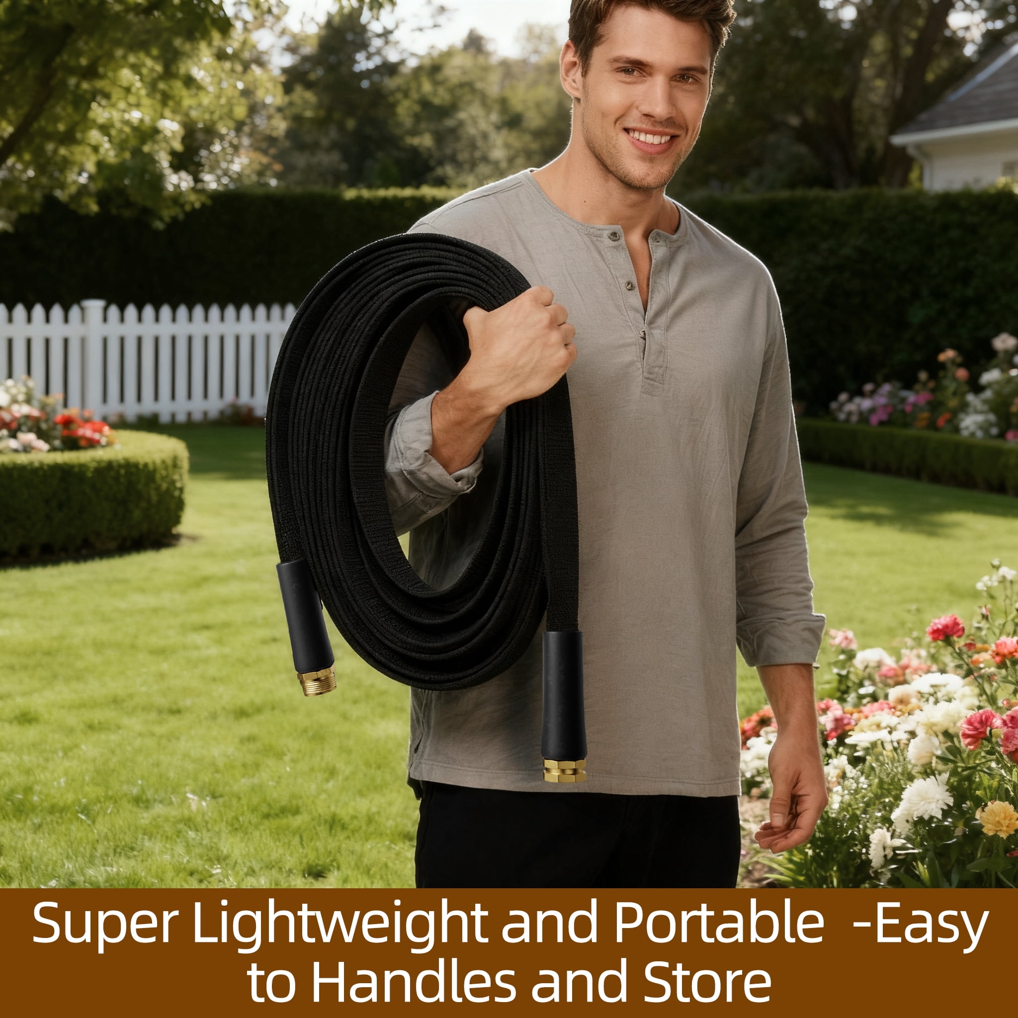 Garden Hose 50ft with 10 Patterns Nozzle lightweight, kink-resistant Fabric Watering / Lawn / Garden