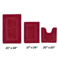 thumbnail image 2 of Better Trends Premium 3 Piece Bathroom Rug Set 100% Cotton, Extra Soft Tufted Bath Mat, Water Absorbent & Reversible Mat, Red Lux Collection, 2 of 2