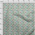 thumbnail image 2 of oneOone Cotton Silk Sea Green Fabric Christmas Christmas Craft Projects Decor Fabric Printed By The Yard 42 Inch Wide, 2 of 4