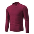 thumbnail image 1 of ameIAEA Men's Knitted Sweaters Fall Casual Long Sleeve Mock Neck Solid Color Pullover Tops, 1 of 2
