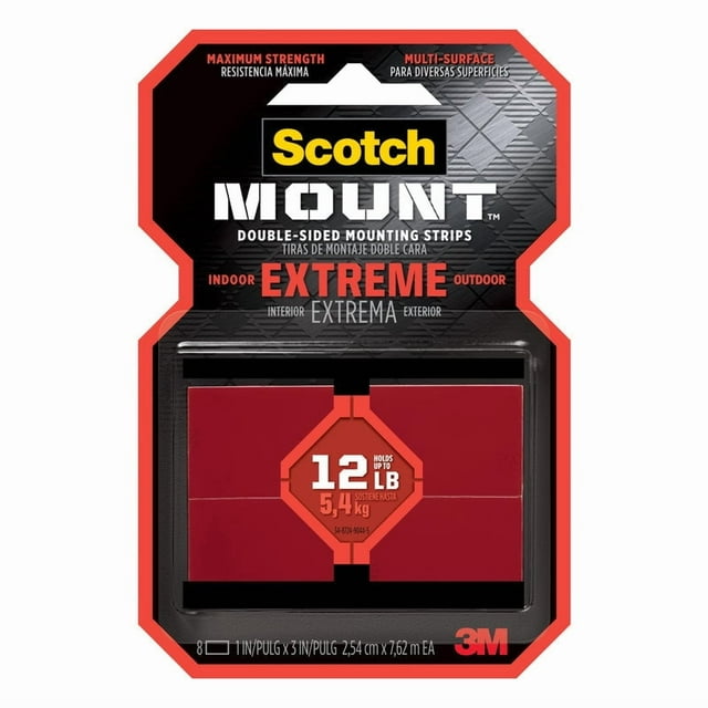 Tiras de montaje 3M Scotch-Mount de doble cara, 2,54 cm de ancho x 7,62 cm de largo