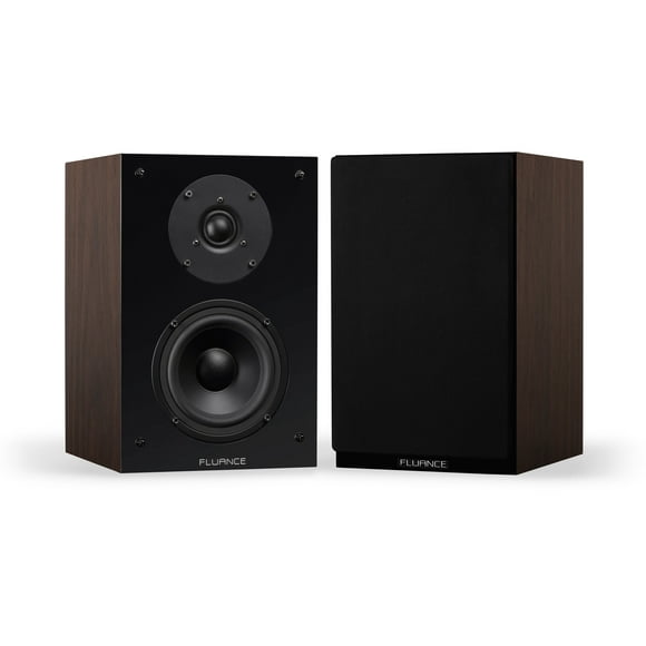 Fluance Elite High Definition 2-Way Bookshelf Surround Sound Speakers for 2-Channel Stereo Listening or Home Theater System - Natural Walnut/Pair (SX6W)