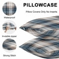 thumbnail image 5 of Lumbar Pillow Covers 20x12 Inch Set of 2, Blue Brown Plaid Waterproof Outdoor Pillow Covers, Vintage Abstract Stripes Lattice Decorative Cushion Pillowcases for Couch, Sofa, Bed, Garden, Patio, 5 of 9