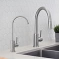 thumbnail image 1 of Stylish One-Handle 14" Ht. Stainless Steel Pull Down Kitchen Faucet with Water Tap K131SK142S, 1 of 11