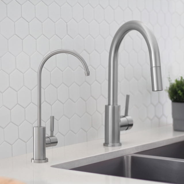 Stylish One-Handle 14" Ht. Stainless Steel Pull Down Kitchen Faucet with Water Tap K131SK142S
