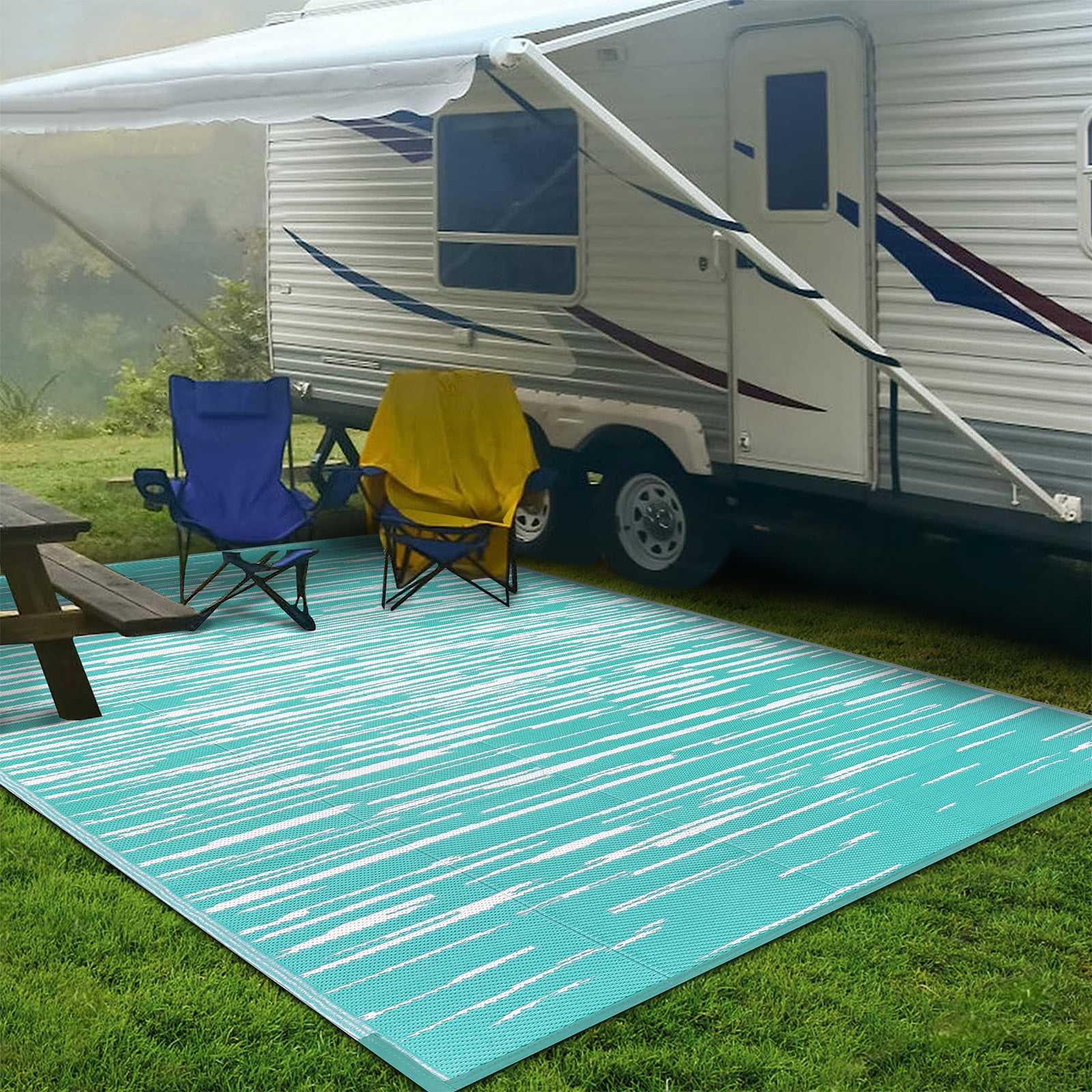 Ileading Outdoor Rugs 8'x10' for Patios Clearance Waterproof Patio Rugs Reversible Mats Plastic Straw Rug Large Outside Area Rug Door Mat for RV,Patio,Backyard,Deck,Beach,Trailer,Camping