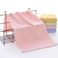 thumbnail image 1 of Nvzi Toalla de fibra de bambú de color sólido, 2 piezas, toalla de mano súper suave de algodón muy absorbente para ducha,toalla de mano de 9,84 x 9,84 pulgadas (rosa), 1 of 5