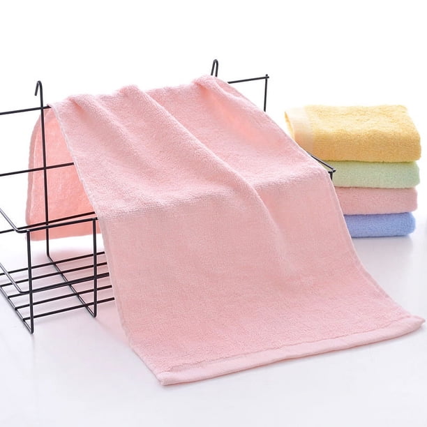 Nvzi Toalla de fibra de bambú de color sólido, 2 piezas, toalla de mano súper suave de algodón suave para el hogar, altamente absorbente para ducha,toalla de mano de 11,81 x 11,81 pulgadas (rosa)