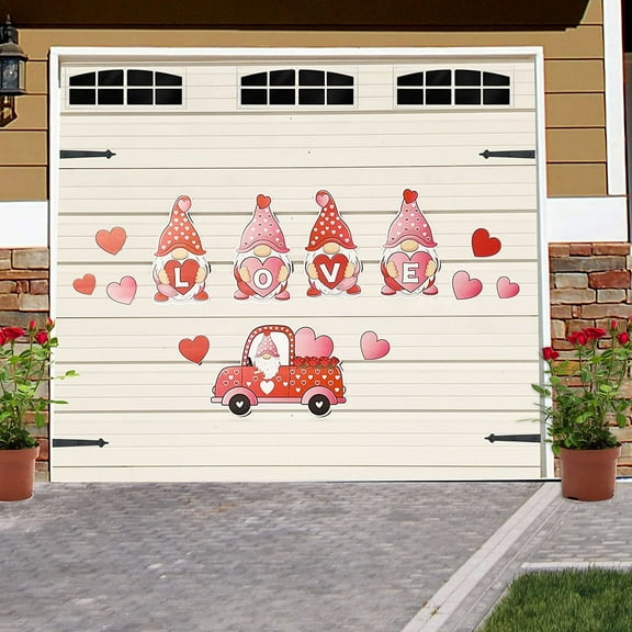VictoryStore Jumbo Valentine's Day Garage Door Magnets Decorations Set, Gnome Valentines Garage Door Decals, 11 Pieces, 19918
