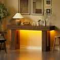 thumbnail image 3 of PAKASEPT 63-Inch Long Console Table with Colorful LED Lights and 3 Drawers, Wooden Rectangular Sofa Table Behind The Couch, Farmhouse Entryway Table for Entrance, Hallway, Living Room, 3 of 9