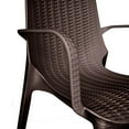 thumbnail image 6 of LeisureMod Kent Modern Outdoor Stackable Dining Armchair In Brown, 6 of 10