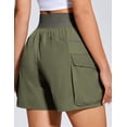 thumbnail image 3 of Women's Cargo Hiking Shorts for Camping Travel Outdoor Athletic with Zipper Pockets Quick Dry Water Resistant Summe Army Green L, 3 of 7