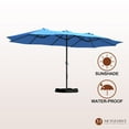 thumbnail image 5 of 15ft Large Patio Umbrellas with Base Included, Outdoor Double-Sided Rectangle Market Umbrella with Crank Handle, for Pool Lawn Garden, 5 of 9