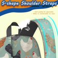 thumbnail image 5 of Hen and Floral Teal Pattern 17" School Backpacks for Teens,Waterproof Oxford Fabric,S-Shape Padded Straps for School,Travel,Hiking,Camping, 5 of 6