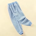 thumbnail image 4 of Lenpel Thermal Pants for Girls Toddlers Cotton Elastic Waist Striped Thick Warm Long Johns Kids Base Layer Bottoms(Blue,9-10 Years), 4 of 6