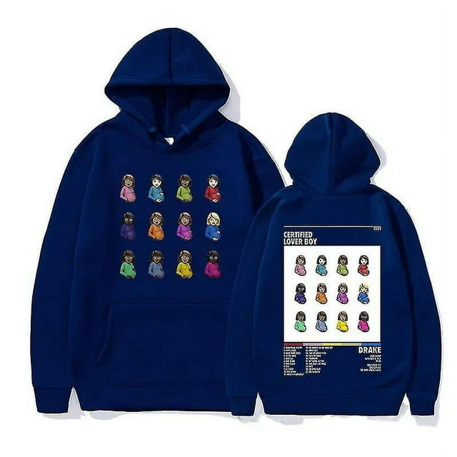 Chandail à Capuchon Graphique Imprimé Album "Rapper Drake Certified Lover Boy" pour Hommes et Femmes, Mode Automne/hiver, Chandail en Molleton Hip Hop Mode Urbaine pour Hommes