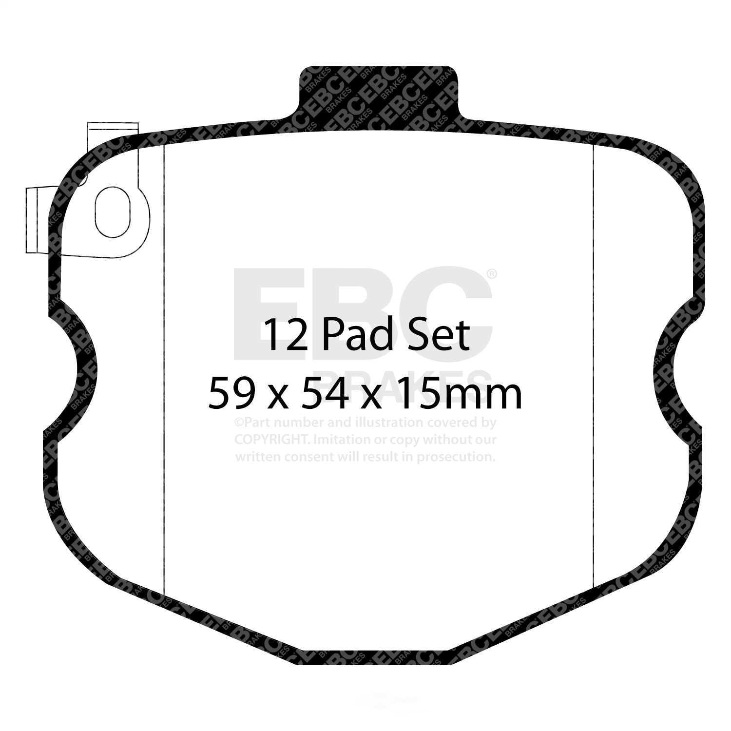 EBC Brakes Yellowstuff 4000 Series Street and Track Brake Pad Set Fits select: 2009-2013 CHEVROLET CORVETTE