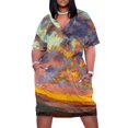 thumbnail image 1 of Vestido holgado con bolsillos de Claude Mt Coucher de soleil (Atardecer) Vestido largo de mujer Vestidos de mujer Vestidos de baile de lujo Vestido de noche, 1 of 7
