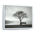 thumbnail image 2 of Designart "Serene Black And White Lakeside" Lakes Lakehouse Floater Framed Wall Decor, 2 of 5
