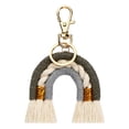 thumbnail image 2 of Iris Macramé Borla Boho Llavero Accesorios Llavero tejido a mano para la decoración del hogar Coche Colgando Llaves del coche Fabricación de joyas Monedero Gris Colcomx Llavero arcoíris, 2 of 8