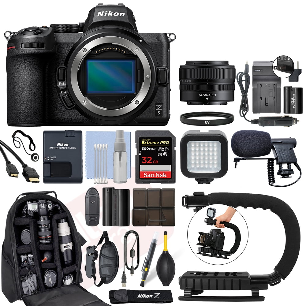Nikon Z 5 Mirrorless FX Camera with 24-50mm Z f/4-6.3 Lens + 32GB Pro Video  Kit