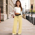 thumbnail image 2 of XXWXYD Girls Boys Baggy Sweatpants Straight Leg Open Bottom Casual Sweat Pants Drawst𝗋ing Color Block Wide Leg Track Pants Joggers, 2 of 7